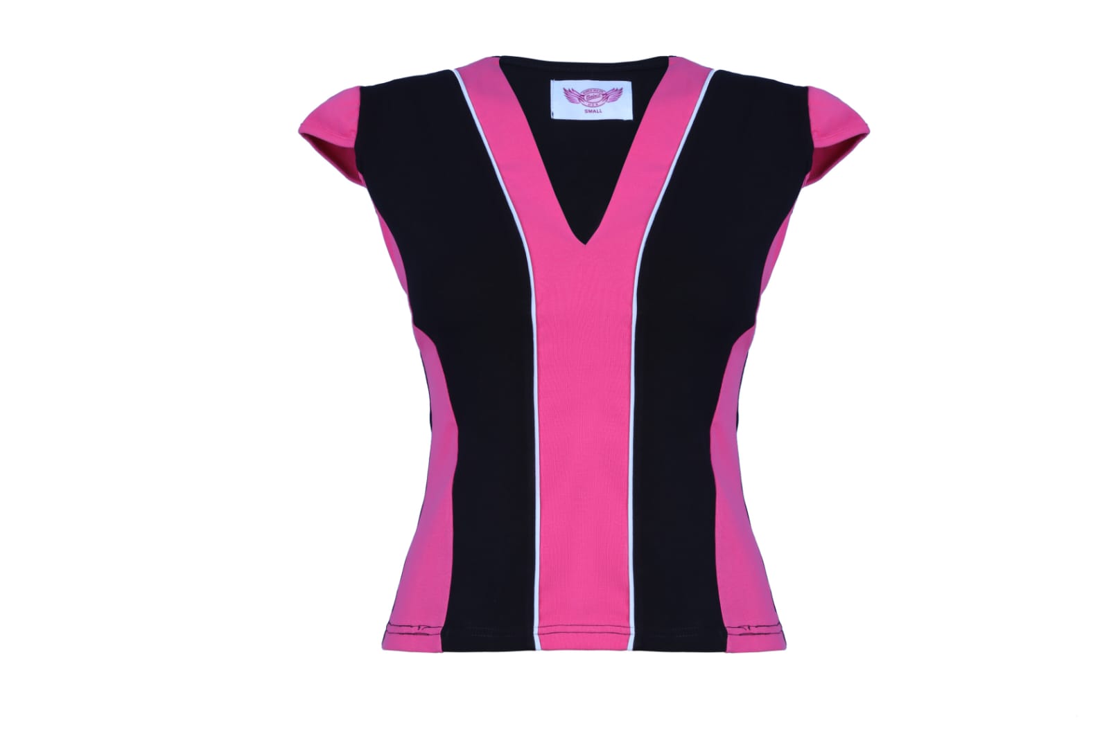 Striped V-Neck with mock sleeves
