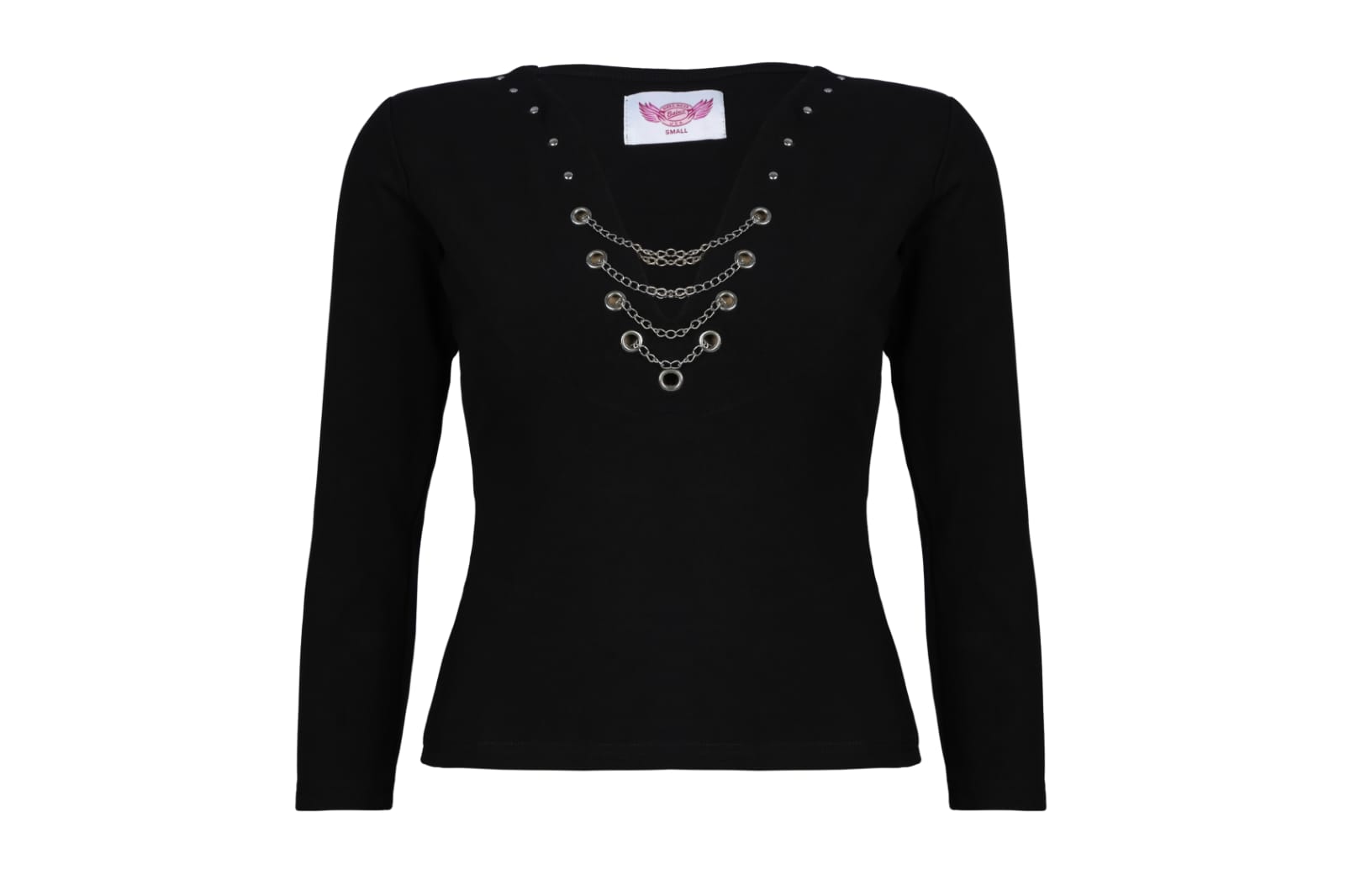 V-Neck with Chains Long Sleeves